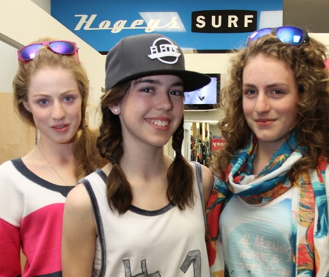 Nelson College for Girls students preparing for the Spring Fashion Fling fundraiser at the school this Saturday. They are from left; Isobelle Lane, 17, Laura Bowater, 13, and Abigail Lane, 14. Photo: Andrew Board.
