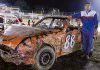 Gavin Peterson took out the Demolition Derby in a car he won thanks to a lucky raffle ticket. Photo: Phillip Rollo.