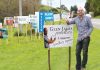Nelson jeweller Glen James was told to pull down his billboard along Waimea Rd last week. He put up the billboard next to all the billboards advertising the candidates for Nelson City Council. Photo: Andrew Board.