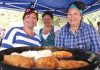Sophia Takimoana, Sheryl Taaiari and Gaylene Te Hore cooking fried bread at the Kai Festival at Founders Heritage Park on Waitangi Day. Photo: Jacob Chandler.