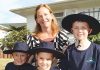 Belinda Mackean will be starting work as a teacher at Nayland Primary School for the first time this week, along with her three children. They are, from left, Charlie, 7, Tessa, 5, and Oliver, 9. Photo: Andrew Board.